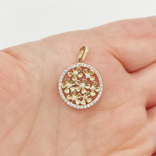 Sárga arany virágos medál