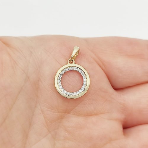 Sárga arany köves kör medál