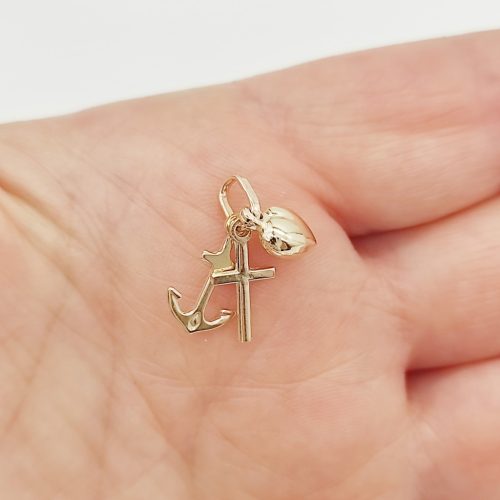 Sárga arany Hit-remény-szeretet medál