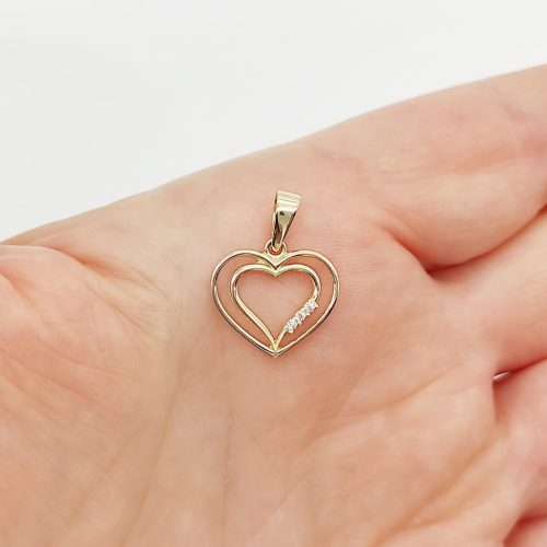 Sárga arany szív medál