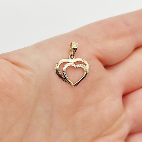 Sárga arany szív medál