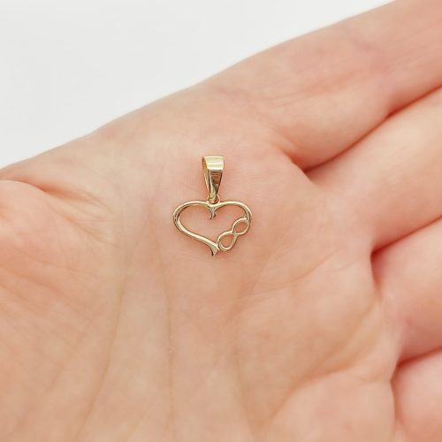 Sárga arany szív medál végtelennel