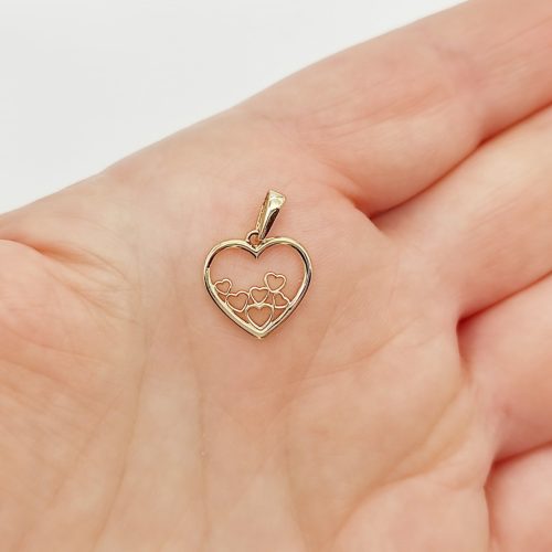 Sárga arany szív medál