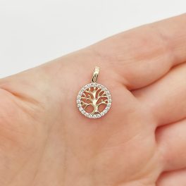 Sárga arany köves életfa medál