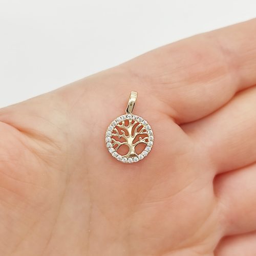 Sárga arany köves életfa medál
