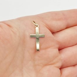 Sárga arany egyszerű kereszt medál