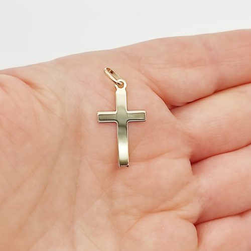 Sárga arany egyszerű kereszt medál