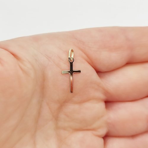 Sárga arany egyszerű kereszt medál