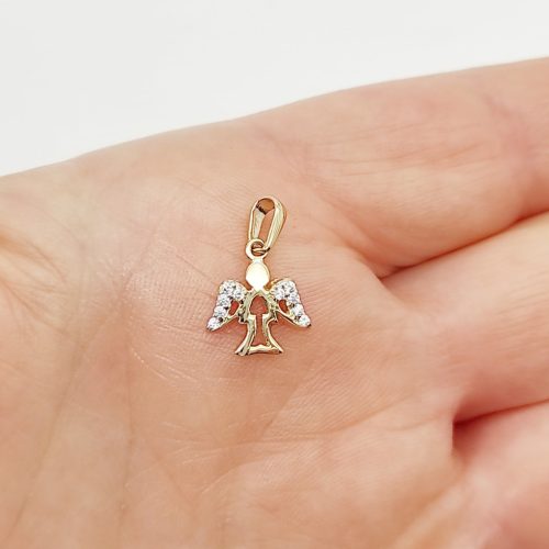 Sárga arany köves angyalka medál