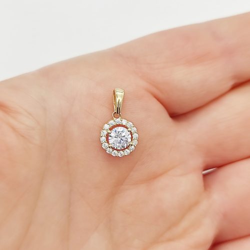 Sárga arany szikrázó köves medál