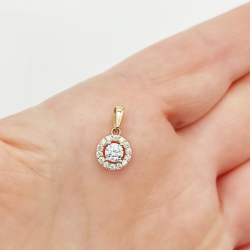 Sárga arany szikrázó köves medál