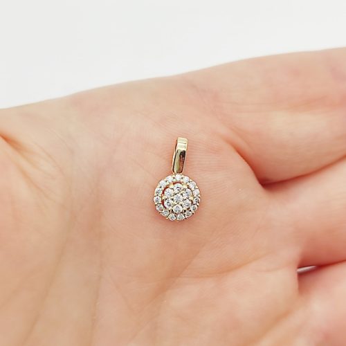 Sárga arany szikrázó köves medál