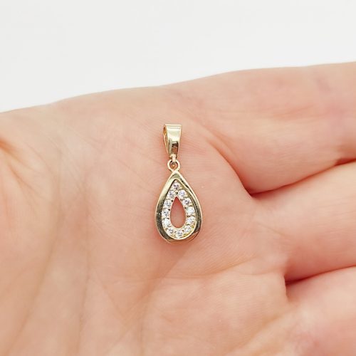 Sárga arany köves csepp medál