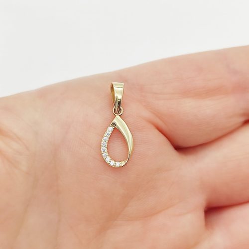 Sárga arany köves csepp medál