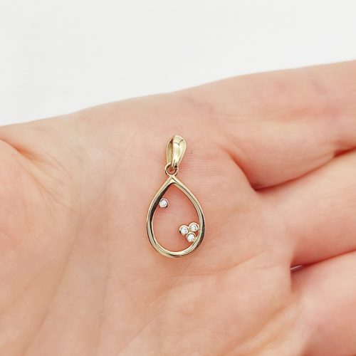 Sárga arany csepp medál cirkóniákkal