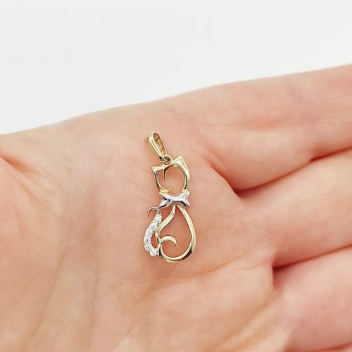 Sárga arany cica medál