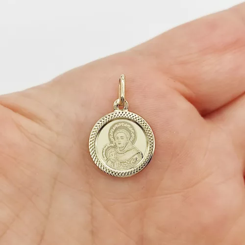 Sárga arany vallási témájú medál