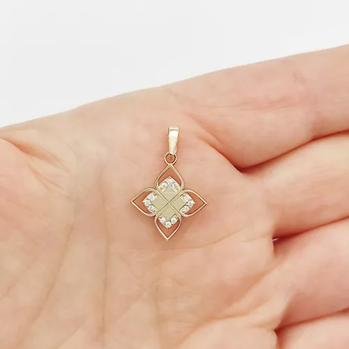 Sárga arany köves virág medál