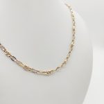 Sárga-fehér arany modern nyaklánc