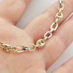 Sárga-fehér arany modern nyaklánc