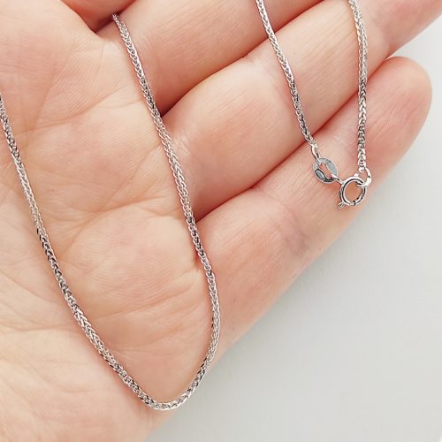 Fehér arany barbara nyaklánc - 45 cm