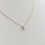 Sárga arany nyaklánc egy köves 4 karmos medállal