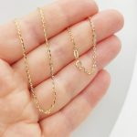 Sárga arany gyöngyanker nyaklánc - 42 cm