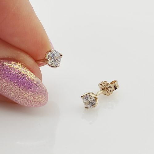 Sárga arany egy köves fülbevaló