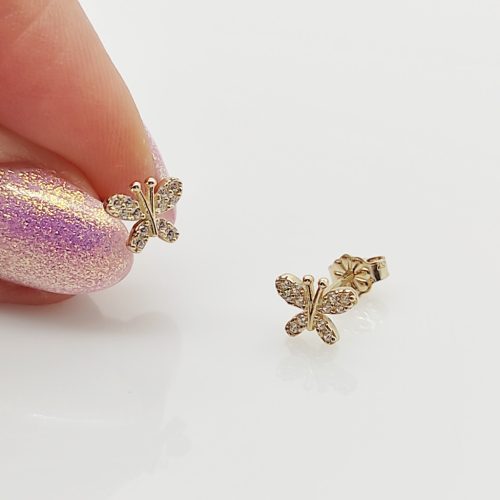 Sárga arany pillangó fülbevaló