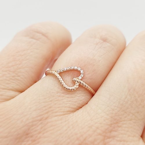 Rozé arany szív gyűrű