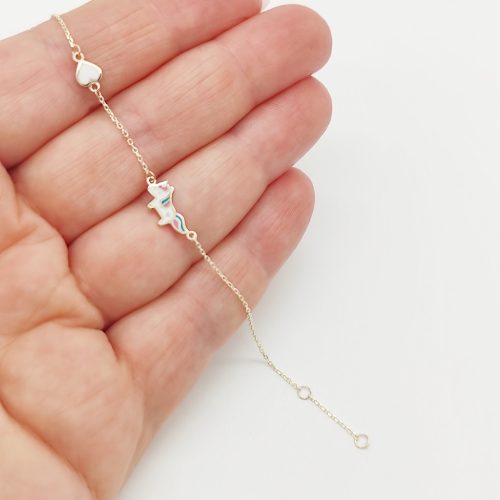 Sárga arany unicornis gyermek karlánc