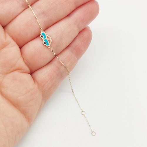 Sárga arany kis autós gyermek karlánc