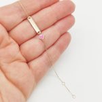 Sárga arany gravírozható gyermek karlánc szívecskével