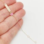 Sárga arany gravírozható gyermek karlánc szívecskével