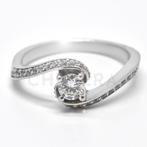 Sorrento arany eljegyzési gyűrű gyémánttal