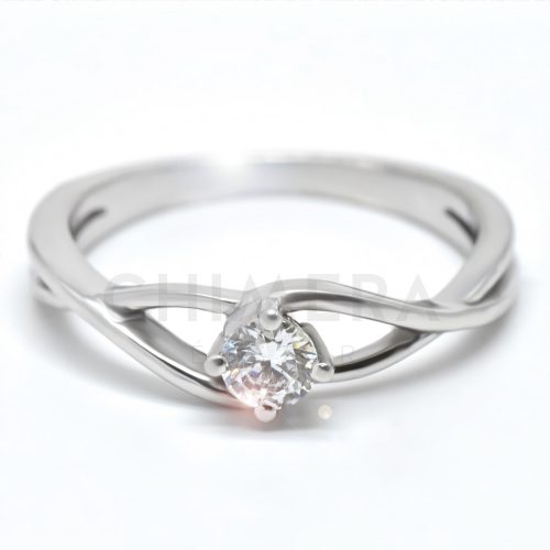 Amalfi arany eljegyzési gyűrű gyémánttal