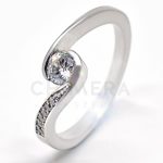 Venezia arany eljegyzési gyűrű gyémánttal