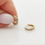 Sárga arany szivecskés karika fülbevaló