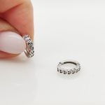 Fehér arany szivecskés karika fülbevaló