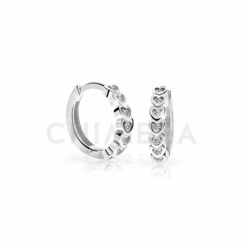 Fehér arany szivecskés karika fülbevaló