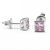 Ezüst rózsaszín köves fülbevaló