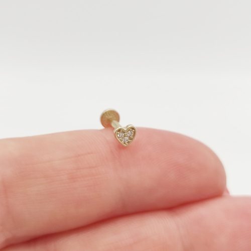 Sárga arany szívecskés piercing