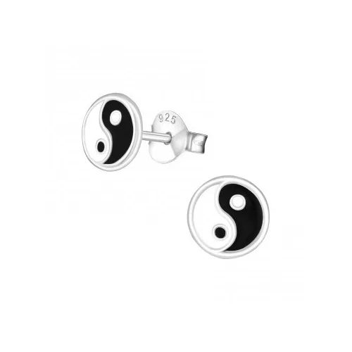 Ezüst ying-yang fülbevaló