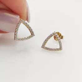 Sárga arany háromszög fülbevaló