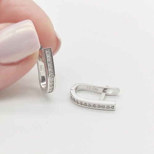 Fehér arany fülbevaló cirkóniával