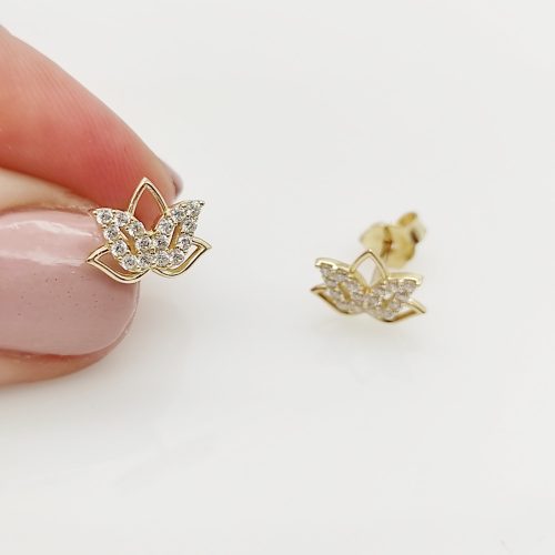 Sárga arany lótusz fülbevaló