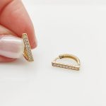 Sárga arany köves pálcika fülbevaló