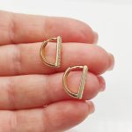 Sárga arany köves pálcika fülbevaló