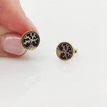 Sárga arany fekete életfa fülbevaló