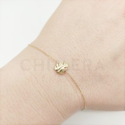 Sárga arany levél medálos karlánc